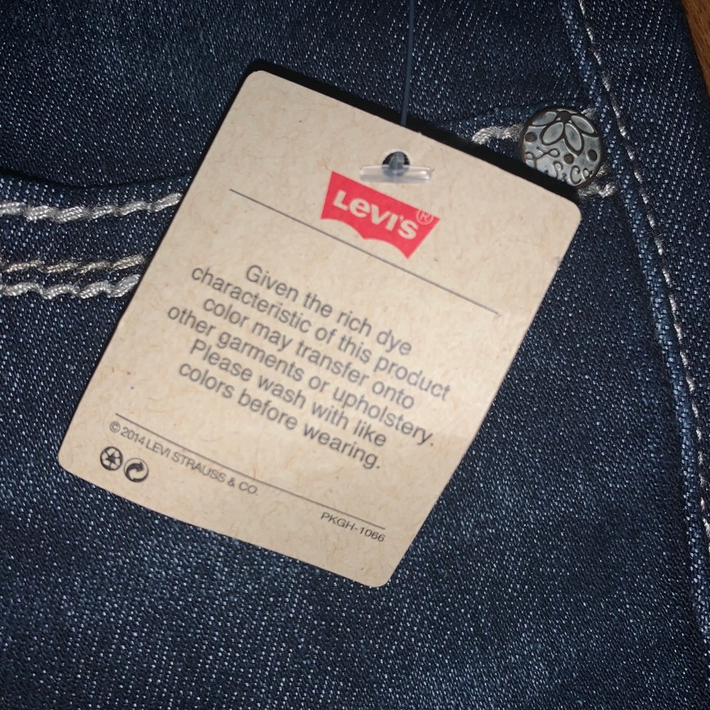 NWT LEVIS GIRLS DARK WASH BOOT CUT JEANS - Picture 4 of 6